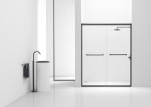 Elegant SD208-6072BNK - Semi-frameless shower door 60 x 72 in Brushed Nickel