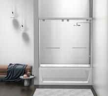 Elegant TD333-6060BNK - Semi-frameless tub door 60 x 60 Brushed Nickel