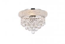 Elegant V1800F10C/RC - Primo 3 light Chrome Flush Mount Clear Royal Cut Crystal