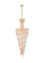 Elegant V1800SR22G/RC - Spiral 22 Light Gold Chandelier Clear Royal Cut Crystal