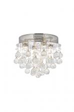 Elegant V2006F14C/RC - Galaxy 4 Light Chrome Flush Mount Clear Royal Cut Crystal