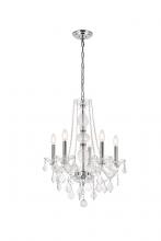 Elegant V7855D21C/RC - Verona 5 Light Chrome Chandelier Clear Royal Cut Crystal