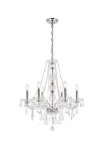 Elegant V7856D24C/RC - Verona 6 light Chrome Chandelier Clear Royal Cut Crystal
