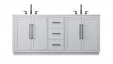 Elegant VF29072DGR - 72 inch Double Bathroom Vanity in Grey