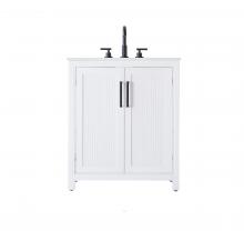 Elegant VF29530WH - 30 Inch Single Bathroom Vanity In White