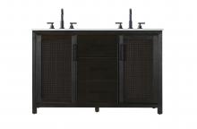 Elegant VF29554DCO - 54 Inch Double Bathroom Vanity In Chocolate Oak