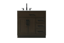 Elegant VF29736MMB - Vanity Cabinet 2Dr3Dw 36"W x 22"D x 35''H Mocha Brown