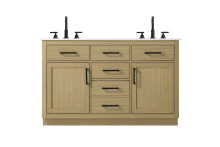 Elegant VF29754DMHB - Vanity Cabinet 2Dr5Dw 54"W x 22"D x 35''H Honey Brown