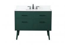 Elegant VF41042MGN-BS - 42 inch bathroom vanity in Green with backsplash
