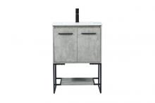 Elegant VF42524MCG - 24 Inch Single Bathroom Vanity in Concrete Grey