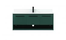 Elegant VF43548MGN-BS - 48 inch Single bathroom vanity in green with backsplash
