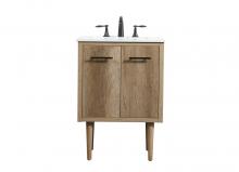 Elegant VF48024NT - 24 inch Single bathroom vanity in natural oak