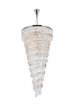Elegant 1201SR36PN/RC - Sydney 36.5 inch spiral crystal chandelier in polished nickel