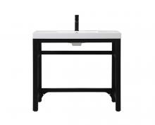 Elegant VF14536BK - 36 Inch Ada Compliant Single Bathroom Metal Vanity in Black