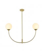 Elegant LD816D36BR - Nyomi 36 Inch Chandelier in Brass