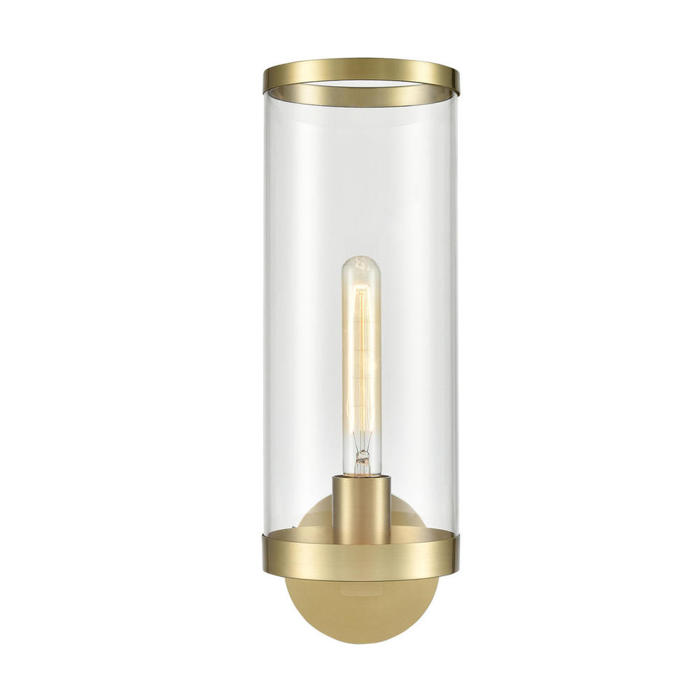 Revolve Ii Clear Glass/Natural Brass 1 Light Wall/Vanity