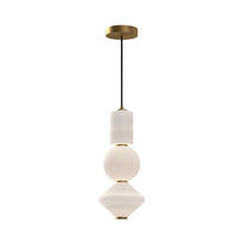 Alora Lighting PD530341AGOP - Bijou 8-in Aged Gold/Opal Matte Glass LED Pendant