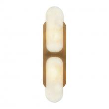 Alora Lighting WV357217VBAR - Odin 17-in Vintage Brass/Alabaster Socket Wall Vanity