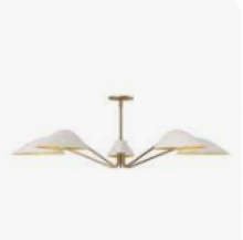 Alora Lighting SF550332WHAG - Oscar 32-in Aged Gold/White 3 Lights Semi Flush Mount