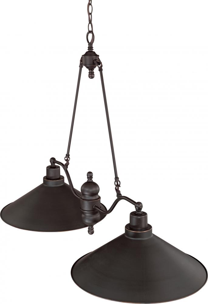 Bridgeview - 2 Light Island Pendant - Mission Dust Bronze Finish