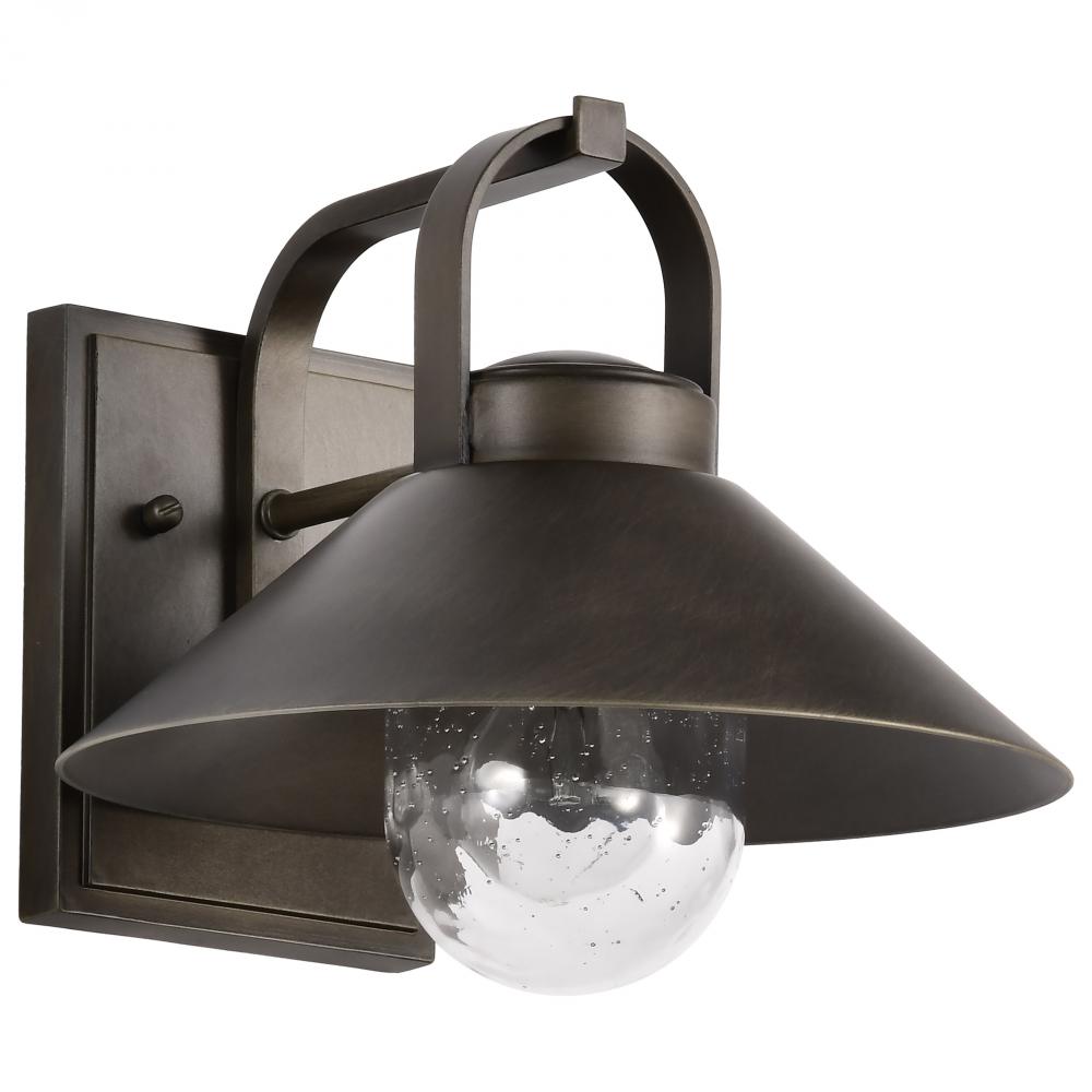 Ridge; Medium Outdoor Lantern; Bronze Finish; Clear Seeded Glass