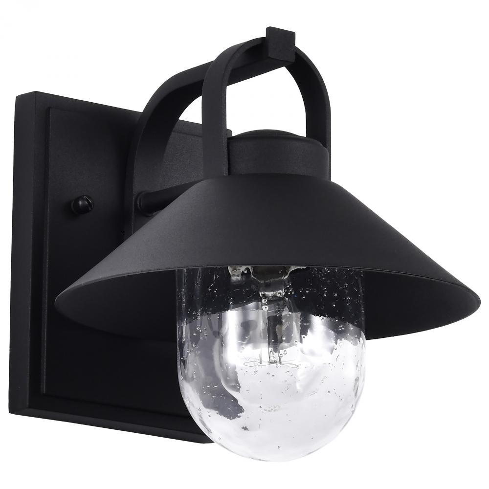 Ridge; Small Outdoor Lantern; Black Finish; Clear Seeded Glass