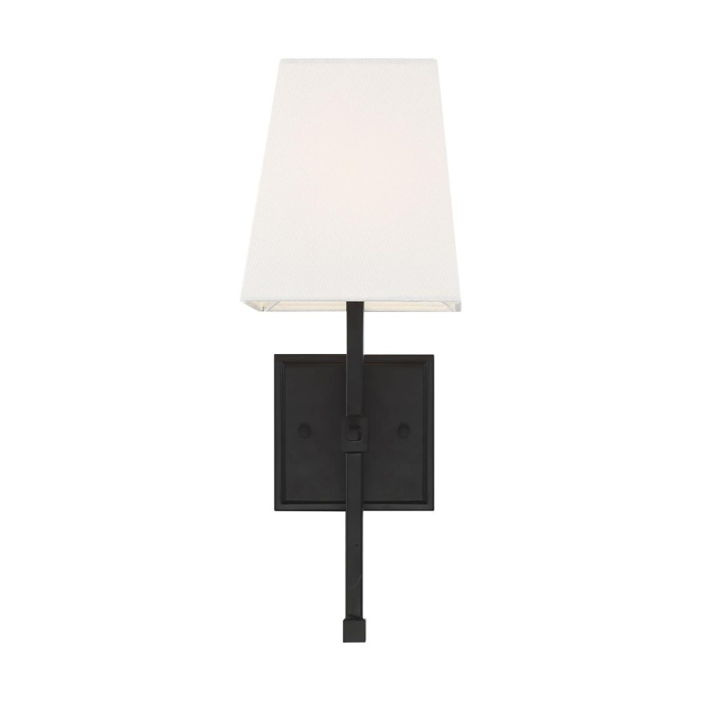 Highline - 1 Light Vanity - with White Linen Shade - Aged Bronze Finish