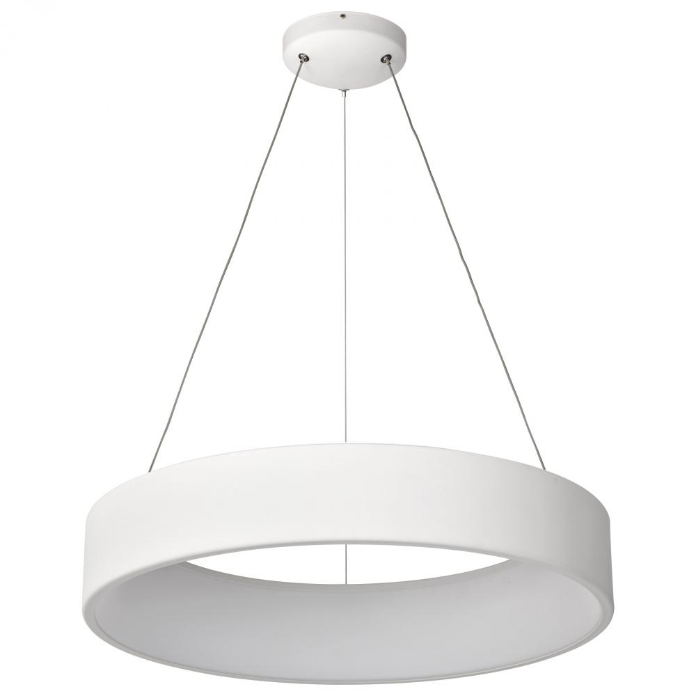 Orbit; 30 Watt LED Pendant; CCT Selectable 3000K/4000K/5000K; White Finish