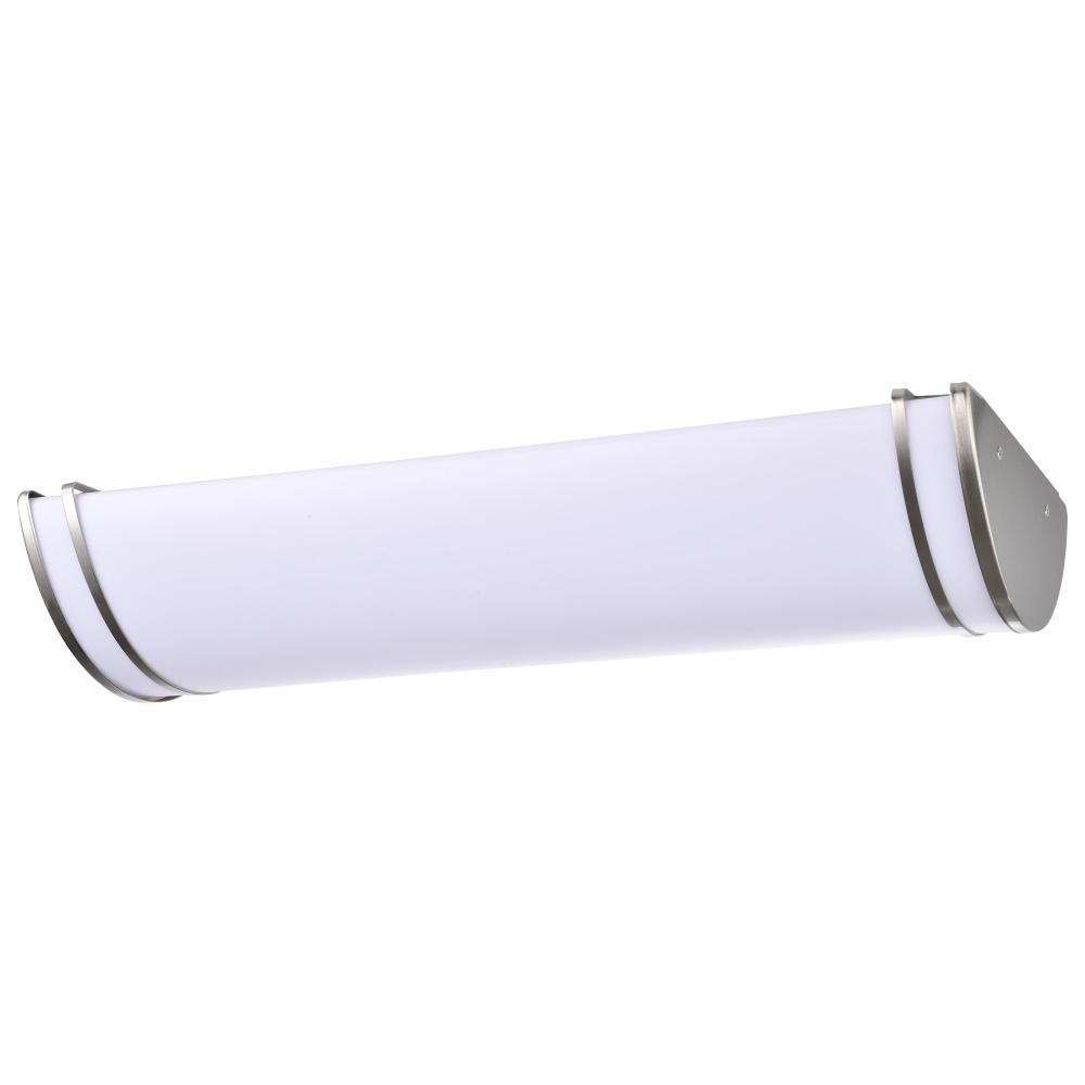 Glamour LED 25 inch; Linear Flush Mount Fixture; Brushed Nickel Finish; CCT Selectable 3K/4K/5K