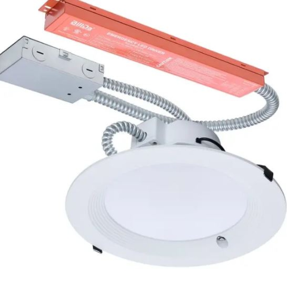 38W Field Selectable LED 10-Inch Commercial Downlight; Dual Dimming; Integrated Emergency Driver;