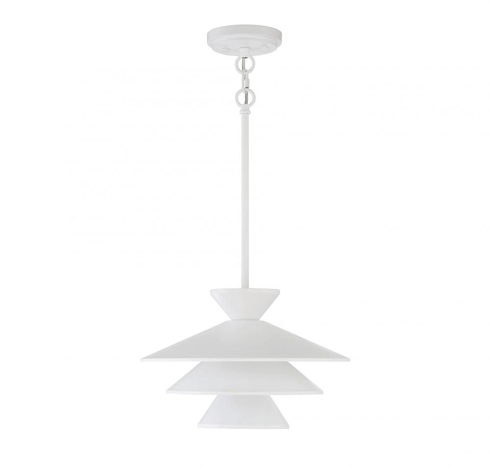 1-Light Pendant in White