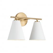 Austin Allen & Co. AA1038RE - 15"W x 10"H 2-Light Vanity in Matte Brass and White