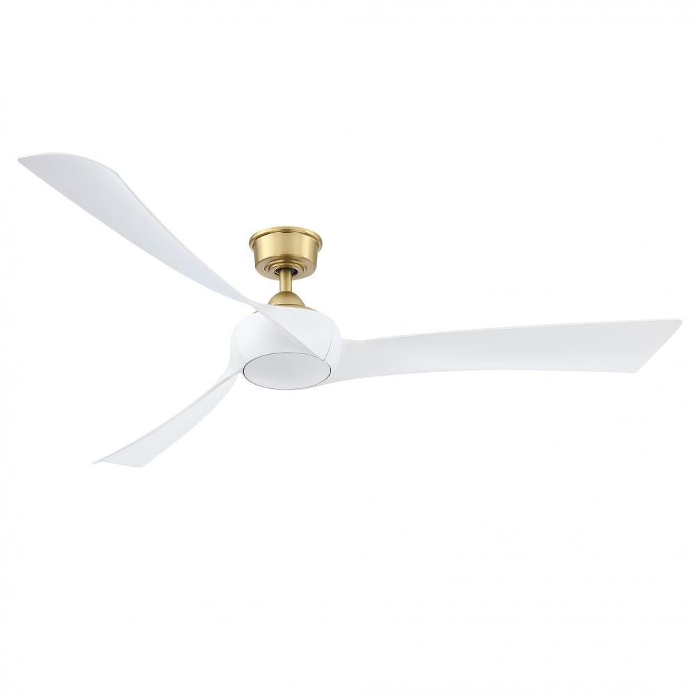 Wrap Custom Indoor/Outdoor Ceiling Fan DC Motor- Brushed Satin Brass