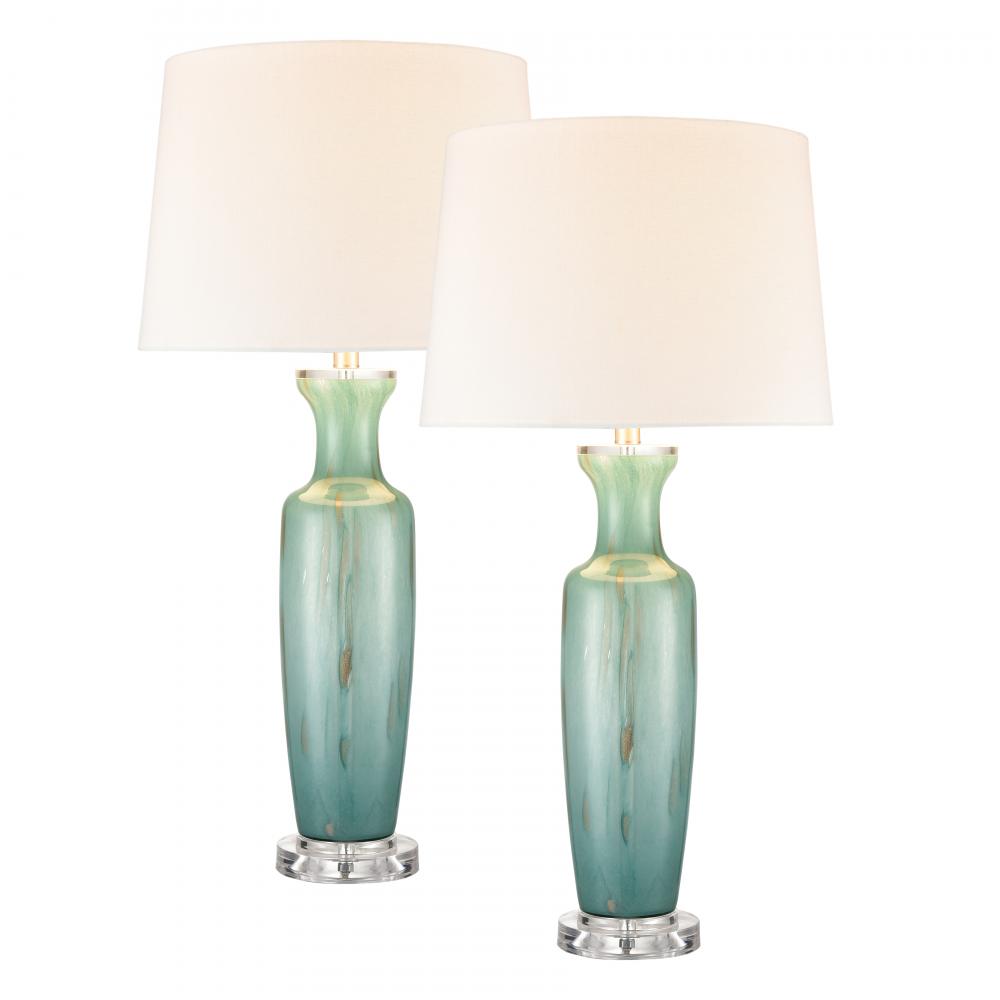 Abilene 32'' High 1-Light Table Lamp - Set of 2 Green