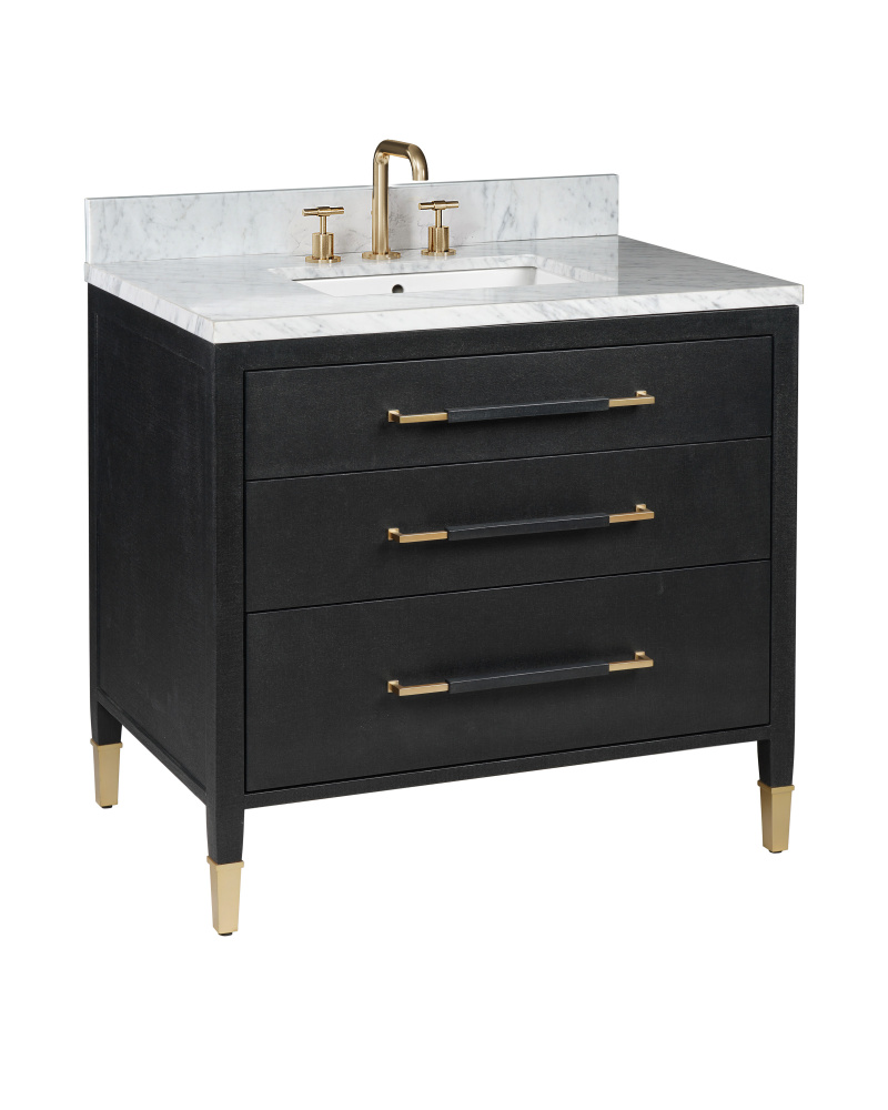 Verona 36" Black Vanity with Rectangular Undermount Sink