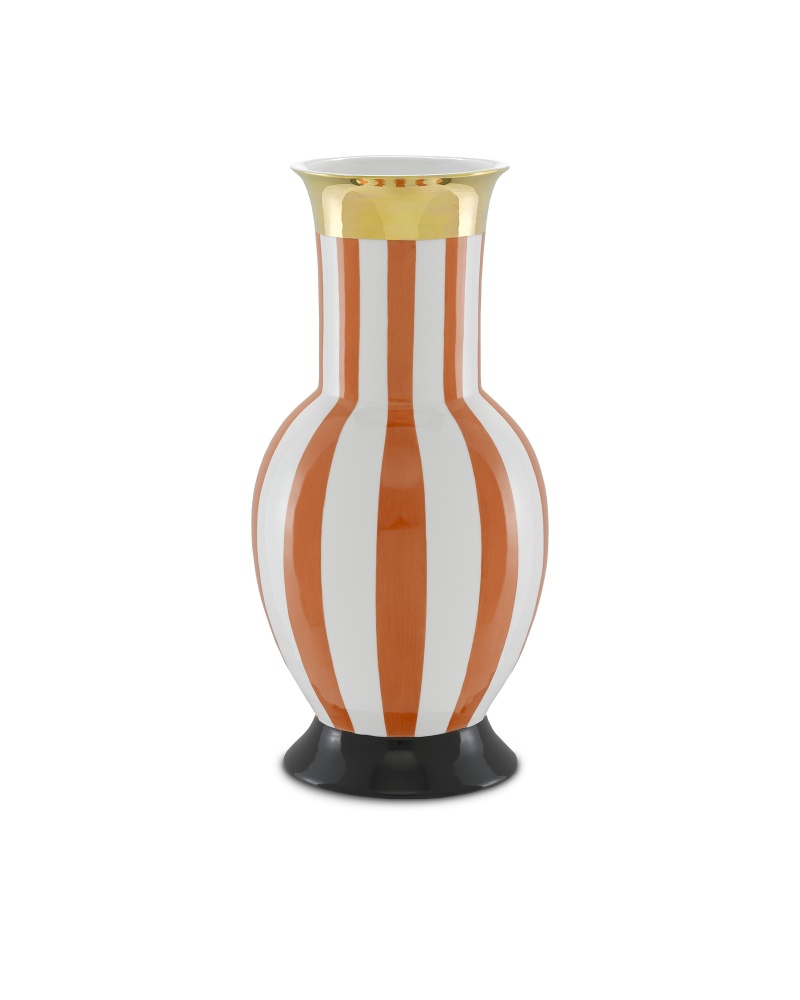 De Luca Large Coral Strip Vase