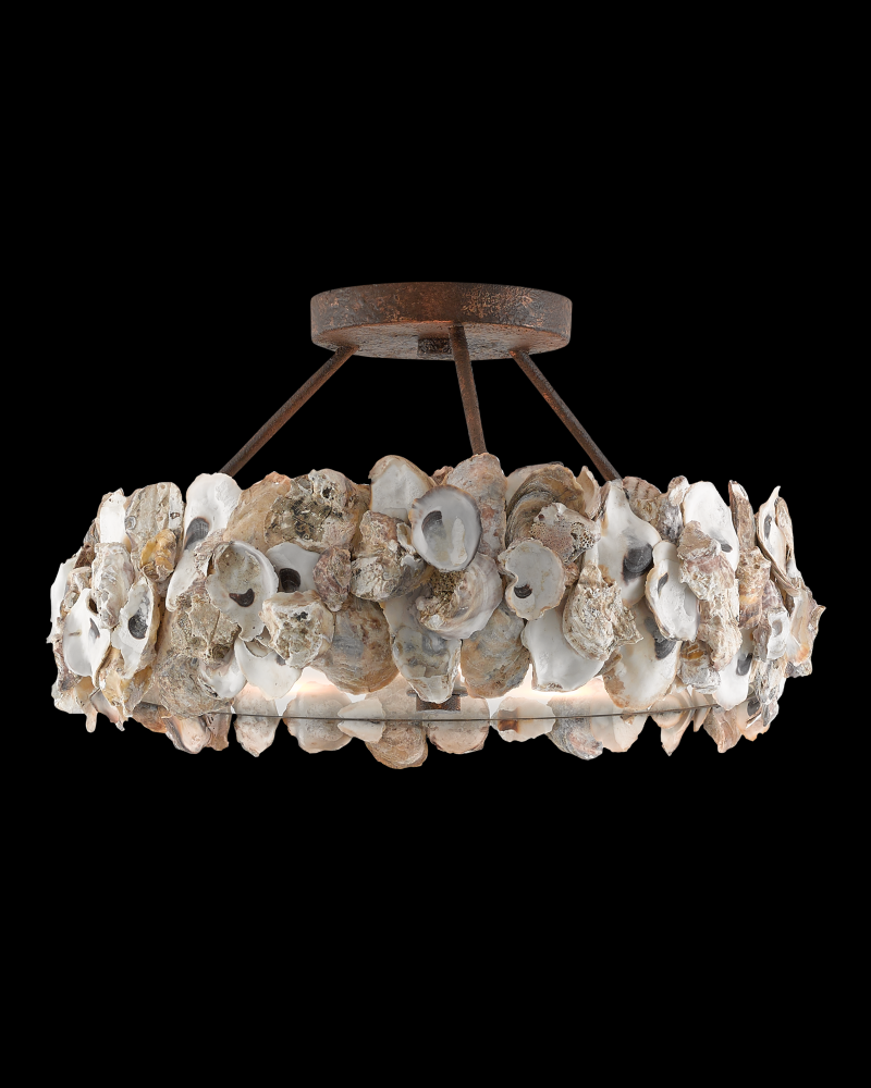 Oyster Shell Semi-Flush Mount