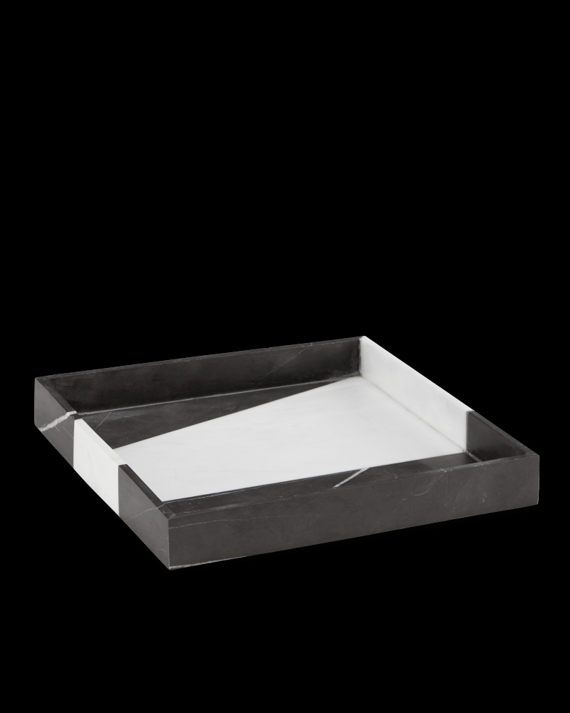 Sena Black & White Marble Tray