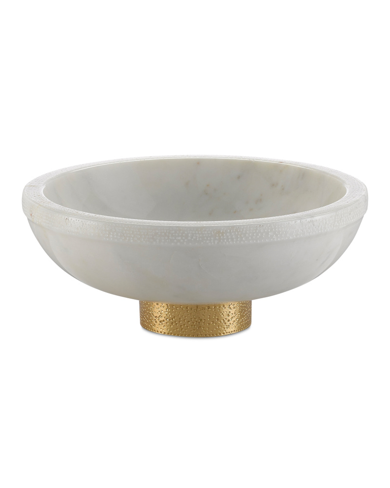 Valor Large White Marble Bowl