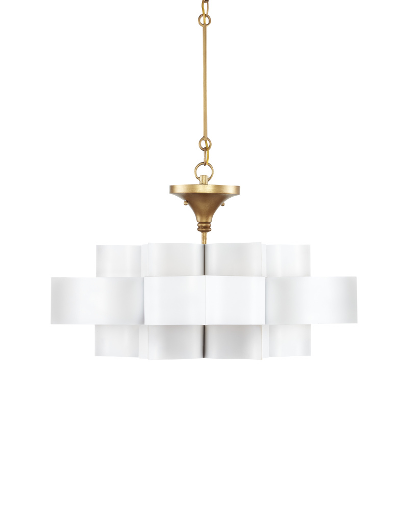 Grand Lotus Small White Chandelier