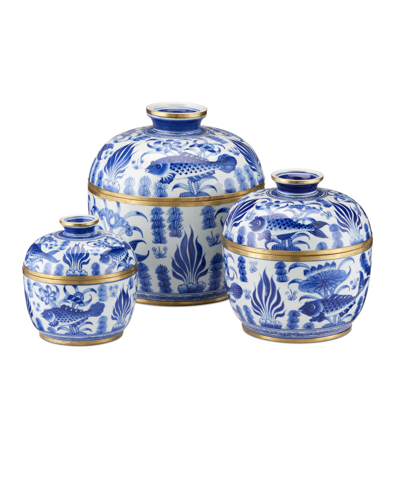 Blue & White Rice Tureen Set of 3