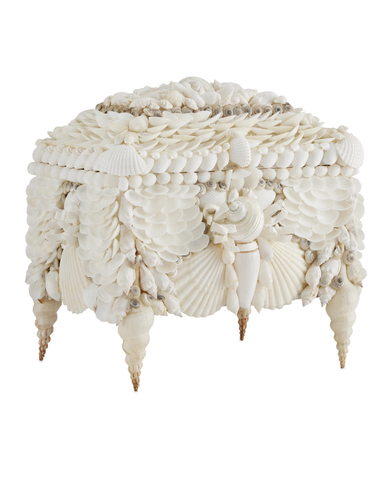 Boardwalk White Shell Jewelry Box