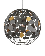 Currey 9000-1089 - Moon Night Gray & Gold Orb Chandelier