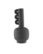 Currey 1200-0407 - Happy 40 Three Wings Black Vase