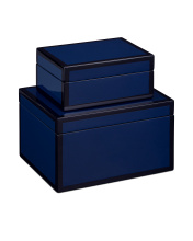 Currey 1200-0905 - Navy Lacquer Box Set of 2